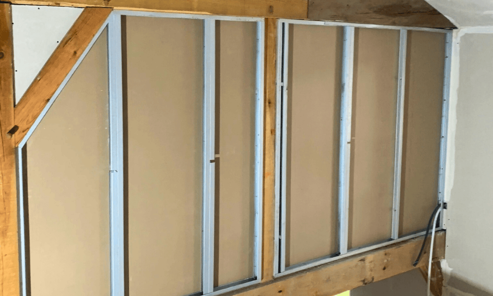 Rail en aluminium avec mise en place de placoplâtre en intérieur par Serge Dallemagne à Dax